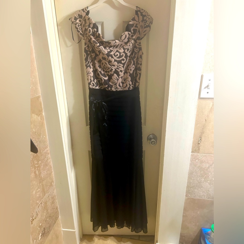 Betsy & Adam formal off the shoulder dress